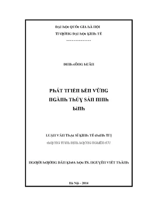 Luận văn phát triển bền vững ngành thủy sản ninh bình