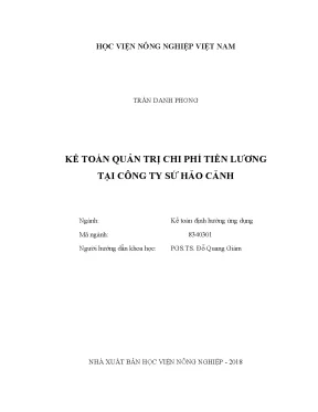 Luận văn kế toán quản trị chi phí tiền lương tại công ty sứ hảo cảnh