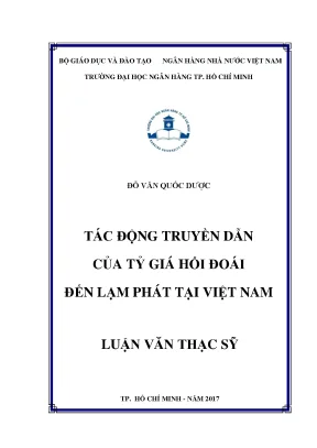 Tài liệu tác động truyền dẫn của tỷ giá hối đoái đến lạm phát tại việt nam