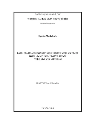 Luận văn thạc sĩ đánh giá khả năng mô phỏng lượng mưa và nhiệt độ của các mô hình nhm và regcm trên khu vực việt nam vnu lvts004