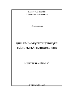 Luận văn kinh tế của huyện thủy nguyên thành phố hải phòng 1986 2016