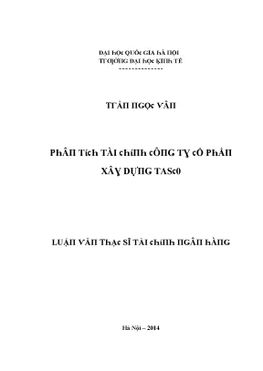 Luận văn phân tích tài chính công ty cổ phần xây dựng tasco