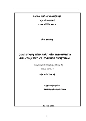 Luận văn quản lý quy trình phần mềm theo mô hình cmm thực tiễn và ứng dụng ở việt nam