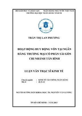 Luận văn hoạt động huy động vốn tại ngân hàng thương mại cổ phần sài gòn chi nhánh tân bình