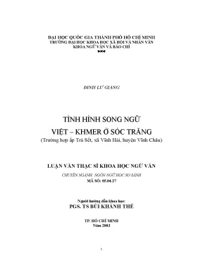 Tình hình song ngữ việt khmer ở sóc trăng