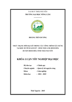 Luận văn thực trạng mối hại gỗ trong các công trình xây dựng tại khu di tích lịch sử sinh thái atk định hóa huyện định hóa tỉnh thái nguyên