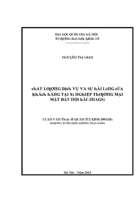 Luận văn chất lượng dịch vụ và sự hài lòng của khách hàng tại xí nghiệp thương mại mặt đất nội bài