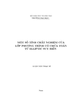 Một số tính chất nghiệm của lớp phương trình có chứa toán tử elliptic