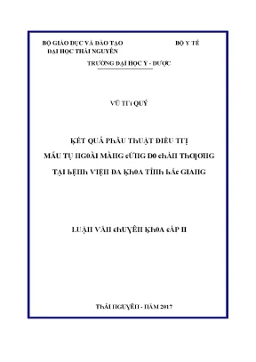 Luận văn kết quả phẫu thuật điều trị máu tụ ngoài màng cứng do chấn thương tại bệnh viện đa khoa tỉnh bắc giang
