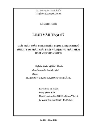 Luận văn giải pháp hoàn thiện chiến lược kinh doanh ở công ty cổ phần giải pháp và dịch vụ phần mềm nam việt