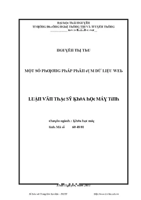 Luận văn một số phương pháp phân cụm dữ liệu web