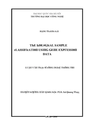 Luận văn the biological sample classification using gene expression data