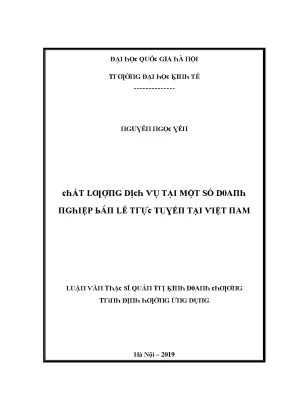 Luận văn chất lượng dịch vụ tại một số doanh nghiệp bán lẻ trực tuyến tại việt nam