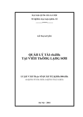 Luận văn quản lý tài chính tại viễn thông lạng sơn