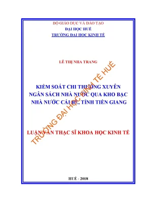Luận văn kiểm soát chi thường xuyên nsnn qua kbnn cái bè tỉnh tiền giang