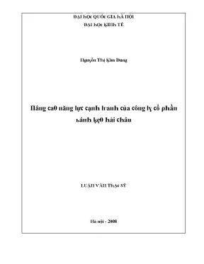 Luận văn nâng cao năng lực cạnh tranh của công ty cổ phần bánh kẹo hải châu