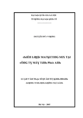 Luận văn chiến lược marketing mix tại công ty máy tính phúc anh