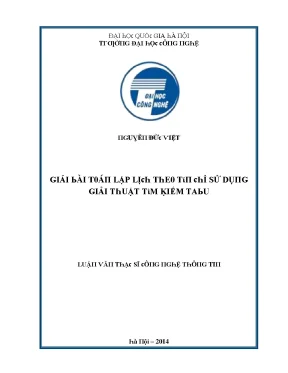 Luận văn giải bài toán lập lịch theo tín chỉ sử dụng giải thuật tìm kiếm tabu