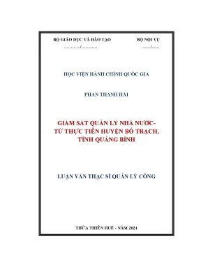 Luận văn giám sát quản lý nhà nước từ thực tiễn huyện bố trạch tỉnh quảng bình