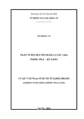Luận văn phát triển nguồn nhân lực du lịch phong nha kẻ bàng
