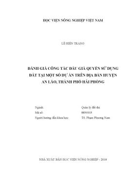 Luận văn đánh giá công tác đấu giá quyền sử dụng đất tại một số dự án trên địa bàn huyện an lão thành phố hải phòng