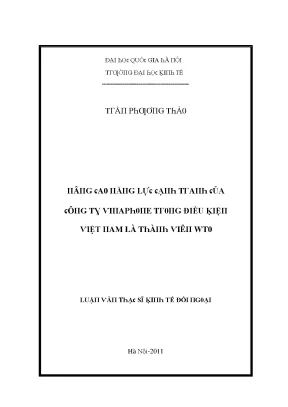 Luận văn nâng cao năng lực cạnh tranh của công ty vinaphone trong điều kiện việt nam là thành viên wto
