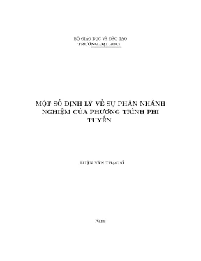 Một số định lý về sự phân nhánh nghiệm của phương trình phi tuyến