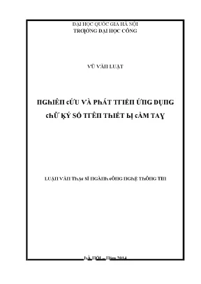 Luận văn nghiên cứu và phát triển ứng dụng chữ ký số trên các thiết bị cầm tay