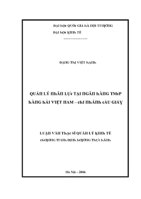 Luận văn quản lý nhân lực tại trường đại học hà nội