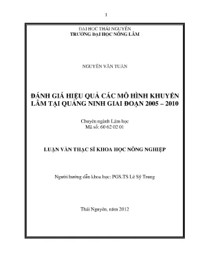 Luận văn đánh giá kết quả xây dựng các mô hình khuyến lâm tại quảng ninh giai đoạn 2005 2010