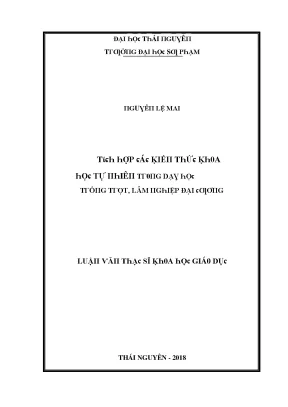 Luận văn tích hợp các kiến thức khoa học tự nhiên trong dạy học trồng trọt lâm nghiệp đại cương