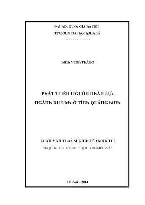 Luận văn phát triển nguồn nhân lực ngành du lịch ở tỉnh quảng bình