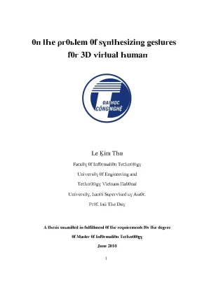 Luận văn on the problem of synthesizing gestures for 3d virtual human