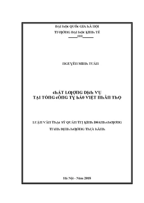 Luận văn chất lượng dịch vụ tại tổng công ty bảo việt nhân thọ