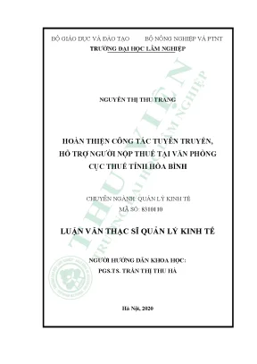 Hoàn thiện công tác tuyên truyền hỗ trợ người nộp thuế tại văn phòng cục thuế tỉnh hòa bình
