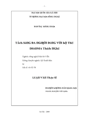 Luận văn tách sóng đa người dùng với bộ thu ds cdma thích nghi