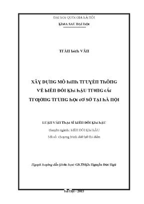 Luận văn thạc sĩ xây dựng mô hình truyền thông về biến đổi khí hậu trong các trường trung học cơ sở tại hà nội vnu lvts08w