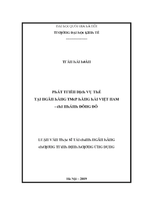 Luận văn phát triển dịch vụ thẻ tại ngân hàng tmcp hàng hải việt nam chi nhánh đông đô
