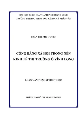 Công bằng xã hội trong nền kinh tế thị trường ở vĩnh long