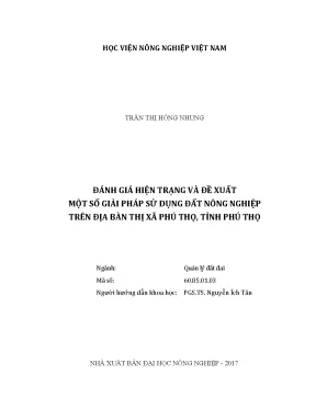 Luận văn đánh giá hiện trạng và đề xuất một số giải pháp sử dụng đất nông nghiệp trên địa bàn thị xã phú thọ tỉnh phú thọ
