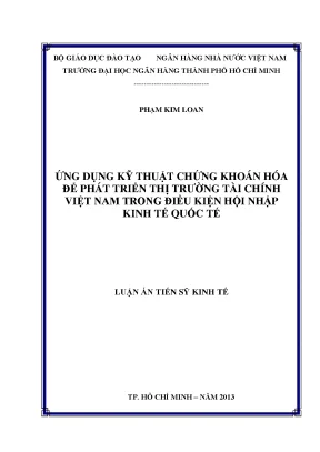 Luận văn ứng dụng kỹ thuật chứng khoán hóa để phát triển thị trường tài chính