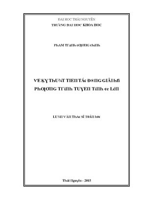 Luận văn về kỹ thuật tiền tác động giải hệ phương trình tuyến tính cỡ lớn