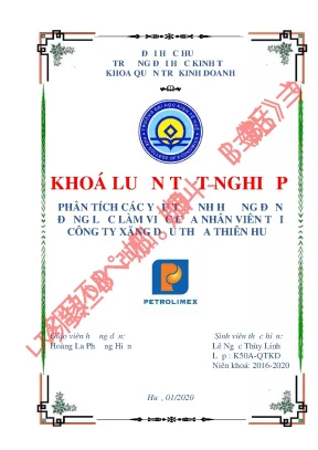 Luận văn phân tích các yếu tố ảnh hưởng đến động lực làm việc của nhân viên tại công ty xăng dầu thừa thiên huế