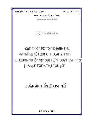 Luận văn hoàn thiện kế toán doanh thu chi phí và kết quả kinh doanh trong các doanh nghiệp sản xuất kinh doanh chè trên địa bàn tỉnh thái nguyên