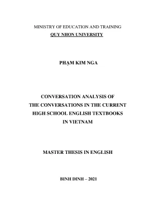 Luận văn conversation analysis of the conversations in the current highschool english textbooks in vietnam