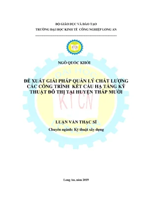 Luận văn đề xuất giải pháp quản lý chất lượng các công trình kết cấu hạ tầng kỹ thuật đô thị tại huyện tháp mười