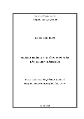 Luận văn quản lý nhân lực tại công ty cổ phần lâm nghiệp tháng năm
