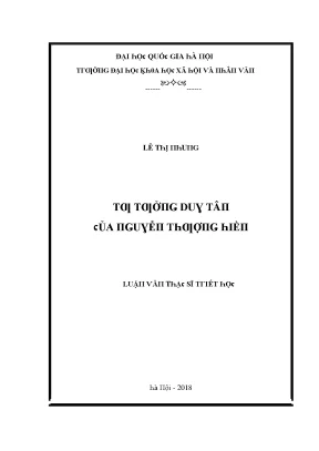 Luận văn thạc sĩ tư tưởng duy tân của nguyễn thượng hiền