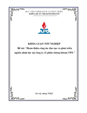 Luận văn hoàn thiện công tác đào tạo và phát triển nguồn nhân lực tại công ty cổ phần chứng khoán vps