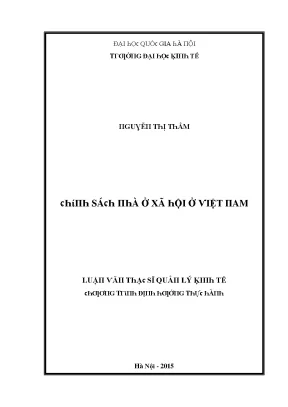 Luận văn chính sách nhà ở xã hội ở việt nam
